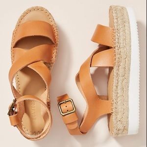 Like new!! Soludos Olympia Strappy Platform Espadrille Leather Sandals size 9.5